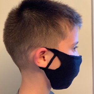 linen washable knitted face mask with filter